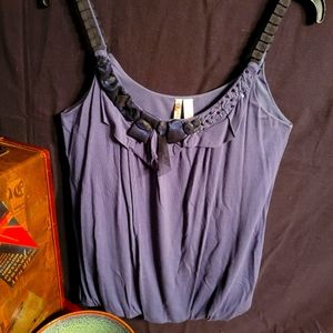 DEGREES Purple/Black Tank Top with Gorgeous Detail